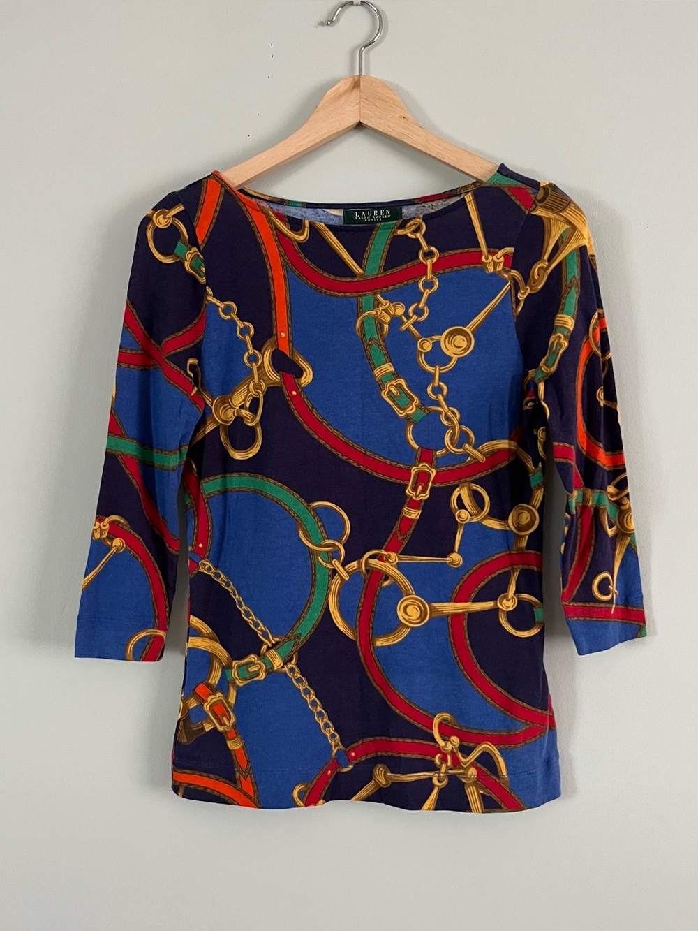 Vintage Lauren Ralph Lauren Equestrian Print Top